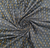 Black & Yellow Abstract Pure Raw Silk Ikkat