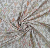 Beige Patola Pure Raw Silk Ikkat