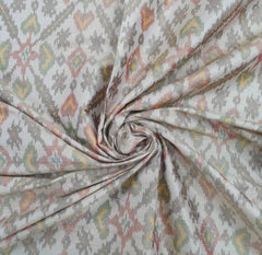 Beige Patola Pure Raw Silk Ikkat
