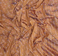 Rust Orange Multicolour Abstract Pure Raw Silk Ikkat