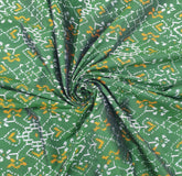 Dark Green & Zari Border Patola Pure Silk Double Weaving Ikkat