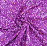 Purple & Golden Zari Border Patola Pure Silk Double Weaving Ikkat
