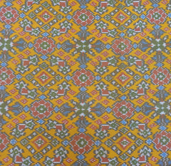 Mango Yellow & Pink Border Patola Pure Silk Double Weaving Ikkat