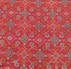 Red & Golden Zari Border Patola Pure Silk Double Weaving Ikkat