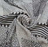 Cream Geometric Modal Satin Ajrak Printed