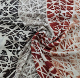 Cream & Multicolour Abstract Modal Satin Ajrak Printed