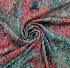 Light Grey Floral Multicolour Modal Satin Printed