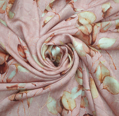 Light Pink Floral Modal Satin Printed