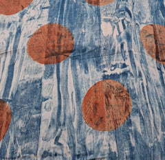 Light Blue Abstract Modal Satin Ajrak Printed