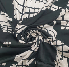 Black Abstract Modal Satin Printed