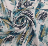White Floral & Abstract Modal Satin Printed
