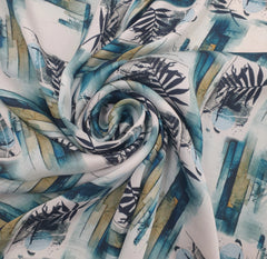 White Floral & Abstract Modal Satin Printed