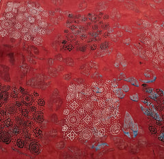 Maroon Abstract Modal Satin Ajrak Printed