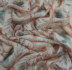 Light Pink Floral All Over Modal Satin Printed