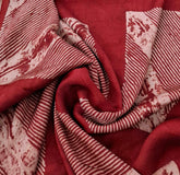 Maroon Abstract Modal Satin Ajrak Printed