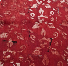Maroon Floral Modal Satin Ajrak Printed