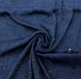Blue Colourful Dotted Modal Satin Ajrak Printed