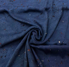 Blue Colourful Dotted Modal Satin Ajrak Printed