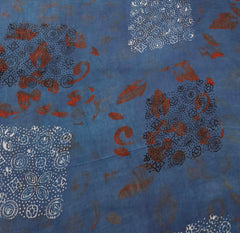 Blue & Maroon Geometric Modal Satin Ajrak Printed