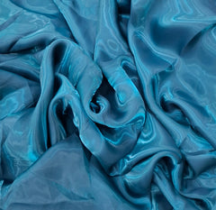 Teal Blue Plain Liquid Organza