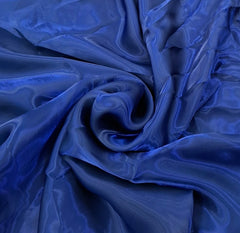Navy Blue & Black Plain Liquid Organza