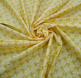 Yellow Floral Giza Cotton Printed