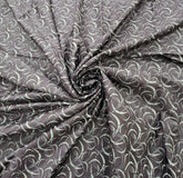 Bluish Black Abstract Giza Cotton Printed