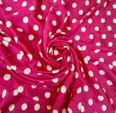 Rani Pink Off White Polka Dot Modal Satin Printed
