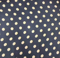 Blue Cream Polka Dot Modal Satin Printed