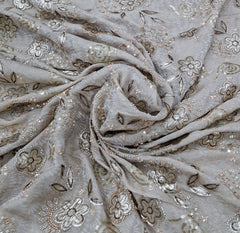 Natural Gold Floral Cut Dana Embroidered Tissue