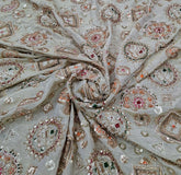 Natural Gold Motifs & Elephant Cut Dana Embroidered Tissue