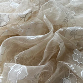 Cream Floral Applique Pure Organza Embroidery