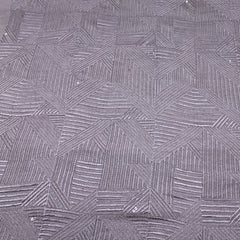Lavender Geometrical Chanderi Sequins Thread Embroidery