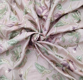 Light Pink Floral Thread Pure Tussar Embroidery