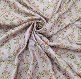 Light Lavender Multicolour Floral Thread & Zari Pure Tussar Embroidery