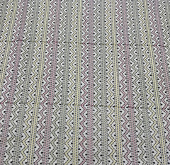 Natural Beige Vertical Stripes Thread Pure Tussar Embroidery