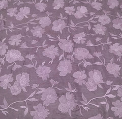 Wine Floral Thread Chanderi Silk Embroidery