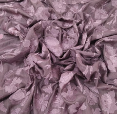 Wine Floral Thread Chanderi Silk Embroidery
