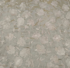 Pastel Green Floral Thread Chanderi Silk Embroidery