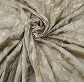Pastel Green Floral Thread Chanderi Silk Embroidery