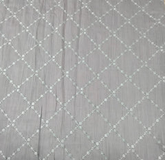 Light Grey Square Thread Pure Munga Silk Embroidery