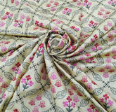 Yellow Phulkari Thread Pure Tussar Embroidery