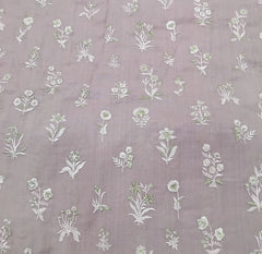 Pastel Pink Floral Butta Thread Zari Chanderi Silk Embroidery