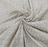 Natural Beige Floral Diamond Thread Pure Tussar Embroidery