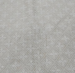 Natural Beige Diamond Floral Thread&Sequin Pure Munga Silk Embroidery
