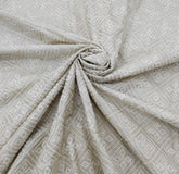 Natural Beige Diamond Floral Thread&Sequin Pure Munga Silk Embroidery