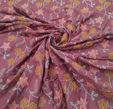 Maroon Wine Floral Thread Chinia Silk Embroidery