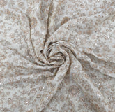Natural Gold Floral Jal Tissue Cut Dana & Bead Embroidery