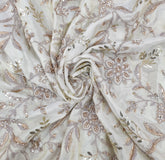 Natural Gold Floral Jal All Over Tissue Cut Dana Embroidery