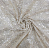 Natural Gold Sequin & Pearl Tissue Embroidery